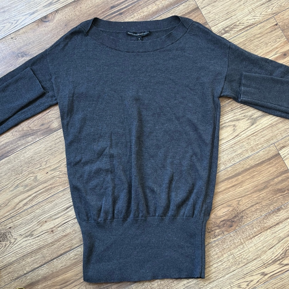 (M) White House Black Market blue/grey sweater.